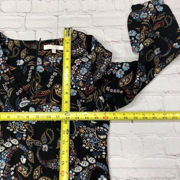 WAYF Women Long Sleeve Floral Boho Polyester Dress Size Small Black B261 -23 - Picture 4 of 15